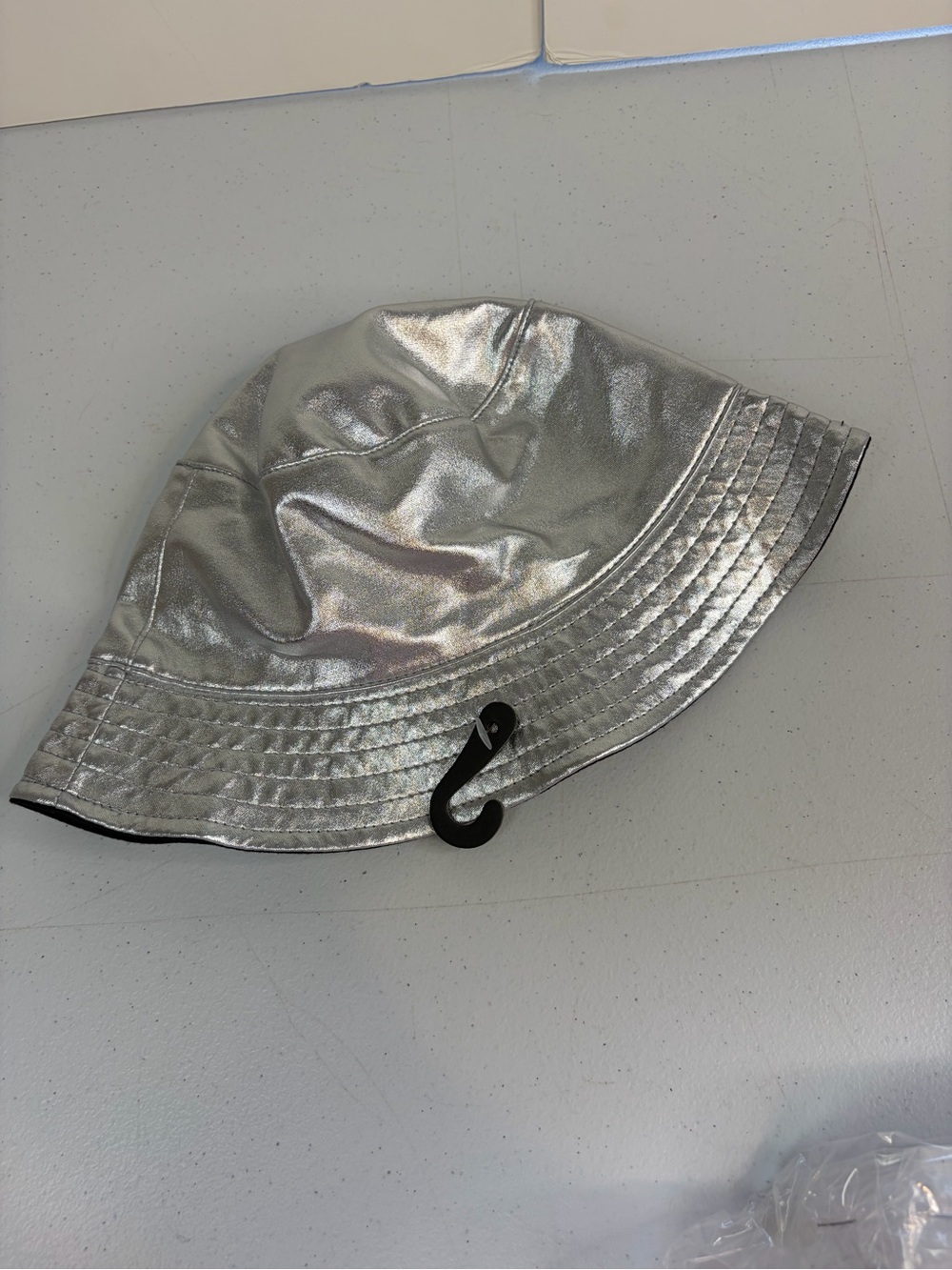 Zara Metallic Bucket Hat silver black reversible New NWT festival Y2K summer 1-3